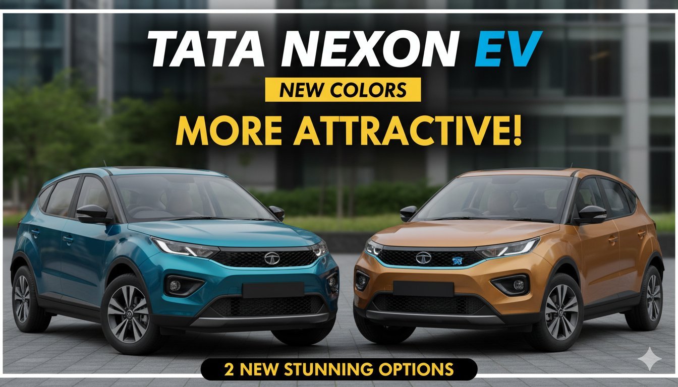 Tata Nexon EV in new Ocean Blue dual-tone color with attractive styling.