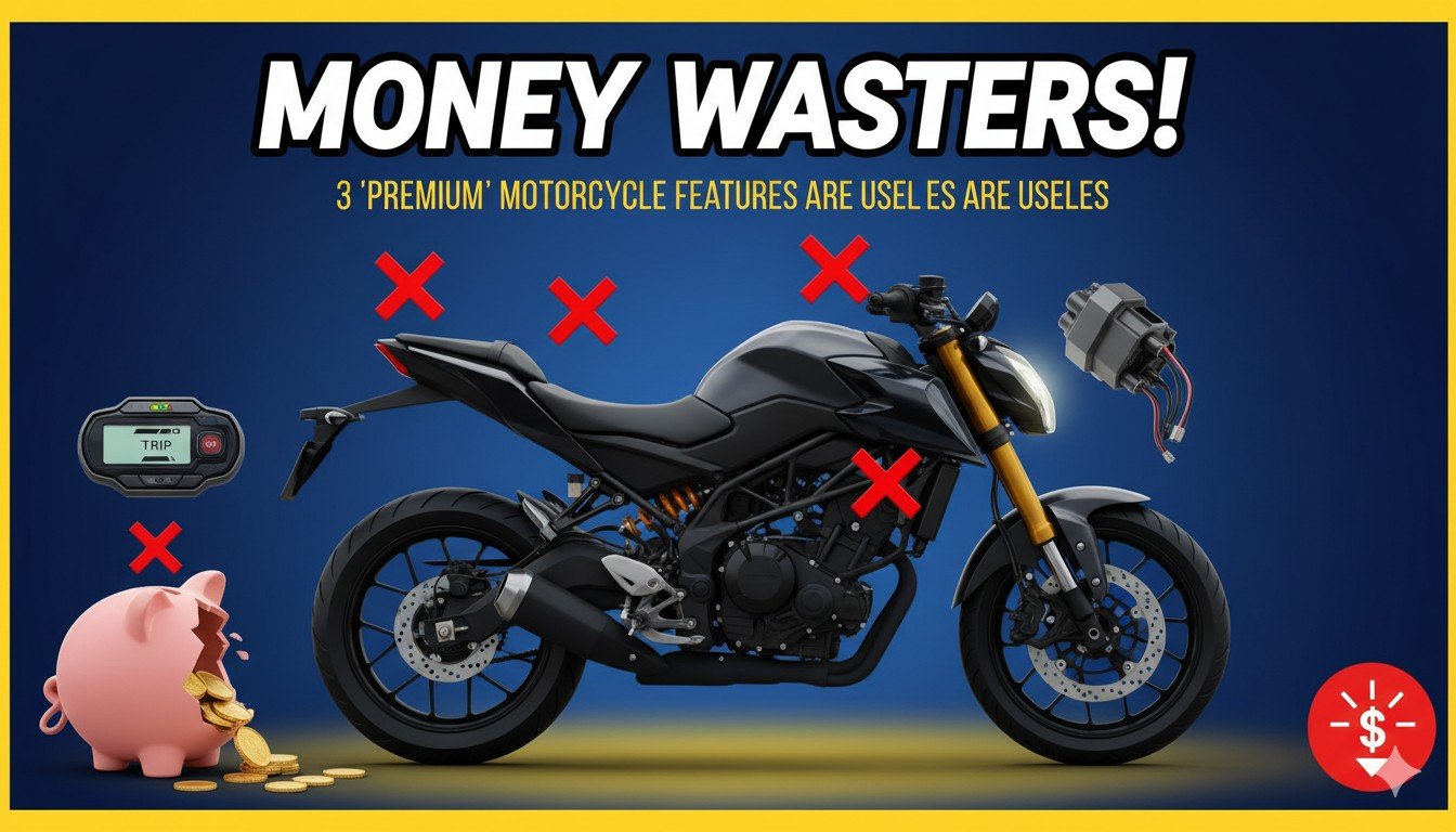 एंट्री-लेवल मोटरसाइकिल का डिजिटल इंस्ट्रूमेंट क्लस्टर जिसमें ब्लूटूथ और USB फीचर्स दिख रहे हैं जो अक्सर बेकार साबित होते हैं