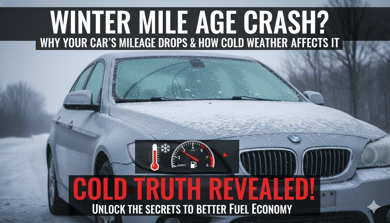 सर्दियों में कार का कम माइलेज दिखाती इमेज