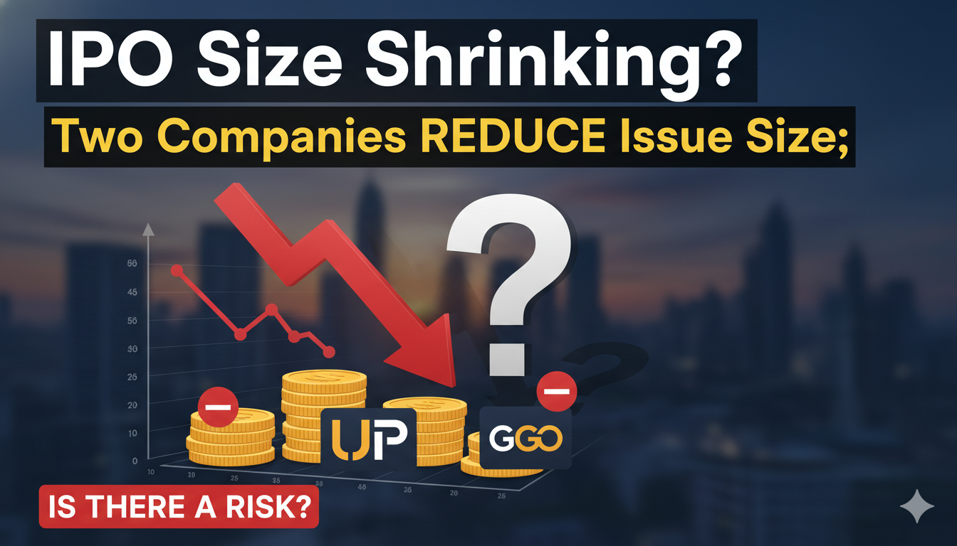 Graph showing decline in IPO sizes in Indian stock market