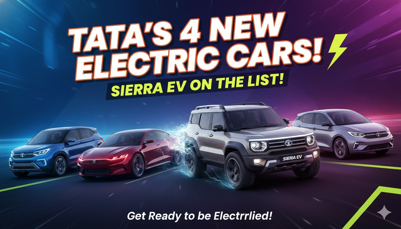 टाटा की नई इलेक्ट्रिक कारें सिएरा ईवी सहित