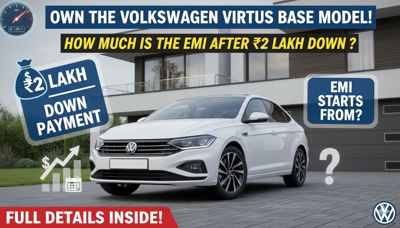 फॉक्सवैगन वर्टस बेस वेरिएंट की इमेज जो सेडान की डिजाइन और फीचर्स को दिखाती है