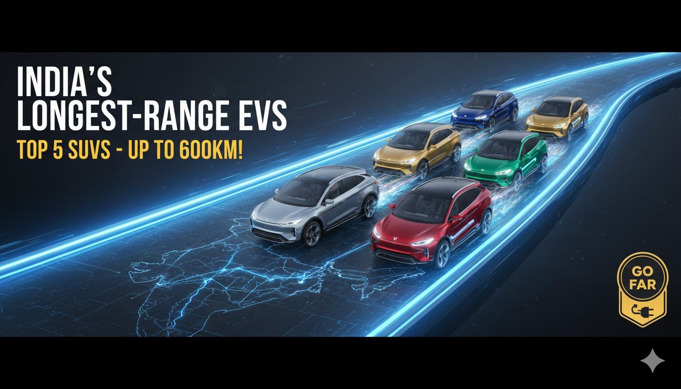 भारत में सबसे ज्यादा रेंज वाली टॉप 5 इलेक्ट्रिक SUV - महिंद्रा XEV 9e और BE 6 सहित 600km+ रेंज