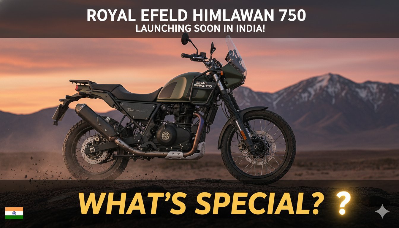 Royal Enfield Himalayan 750 adventure motorcycle prototype in testing on Indian roads with twin-cylinder engine