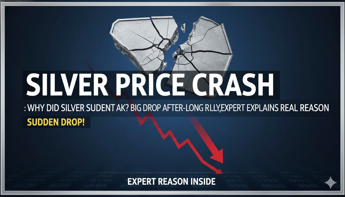 Alt Text for featured image : चांदी के दाम में अचानक गिरावट, MCX चार्ट पर लाल निशान दिखाते हुए